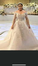 C2023-OS84 - vestido de novia de talla grande con hombros descubiertos y mangas largas