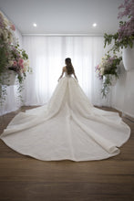 C2023-BG71Y - Vestido de novia formal con cuentas y manga desmontable transparente