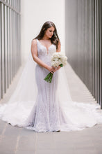 C2023-SF94 - sleeveless open neck line wedding gown w beaded embroidery