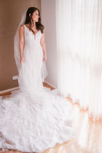C2023-SF94 - sleeveless open neck line wedding gown w beaded embroidery
