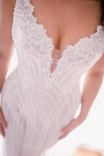 C2023-SF94 - sleeveless open neck line wedding gown w beaded embroidery