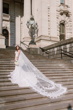 C2023-SF94 - sleeveless open neck line wedding gown w beaded embroidery