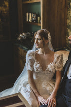 C2023-SS351 - short sleeve a-line wedding ball gown