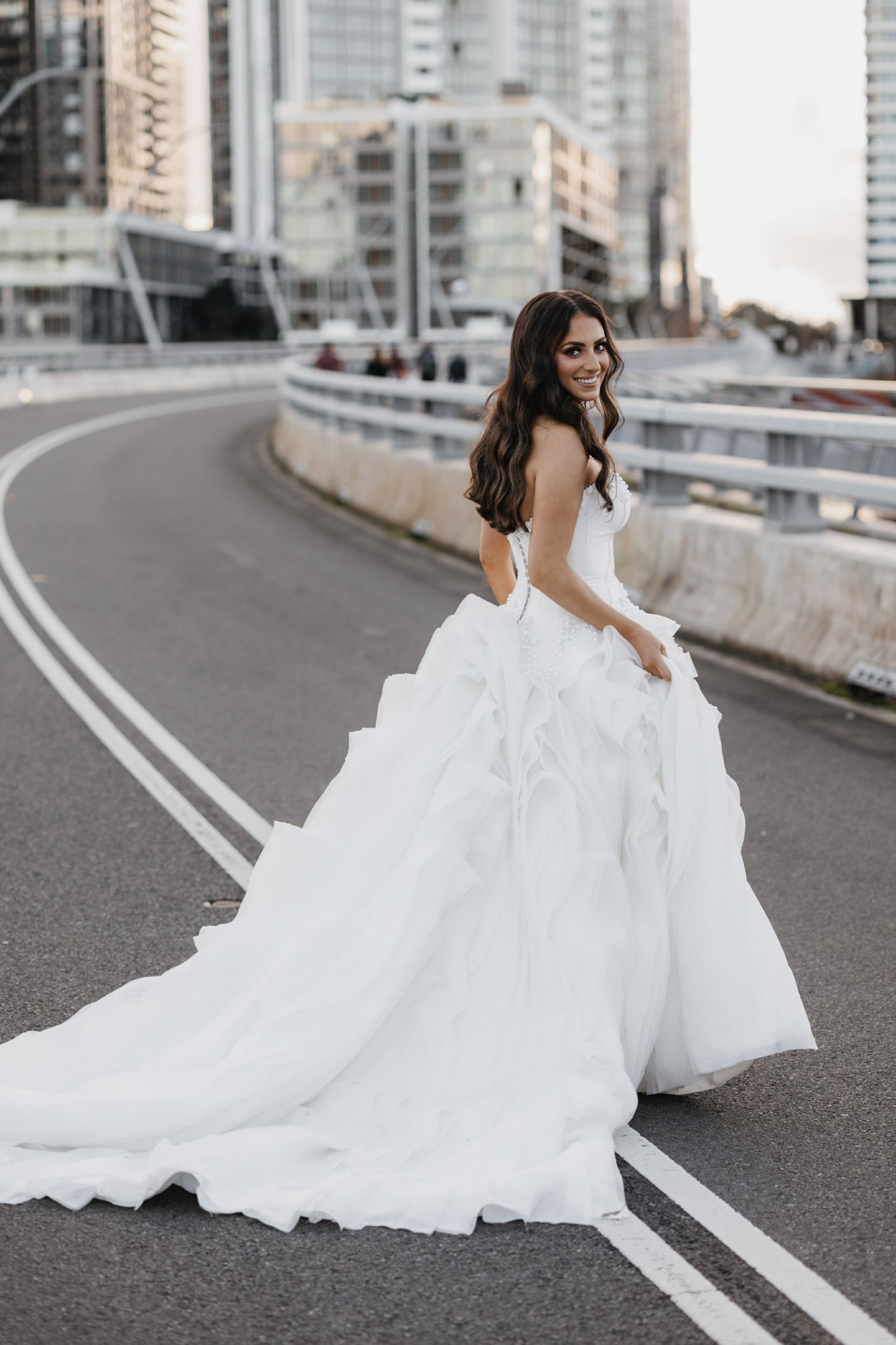 C2024-BG93 - strapless ball gown wedding dress w/pearl and crystal beading