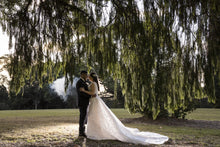 C2024-SV40F - fitted sleeveless wedding gown with v-neck line