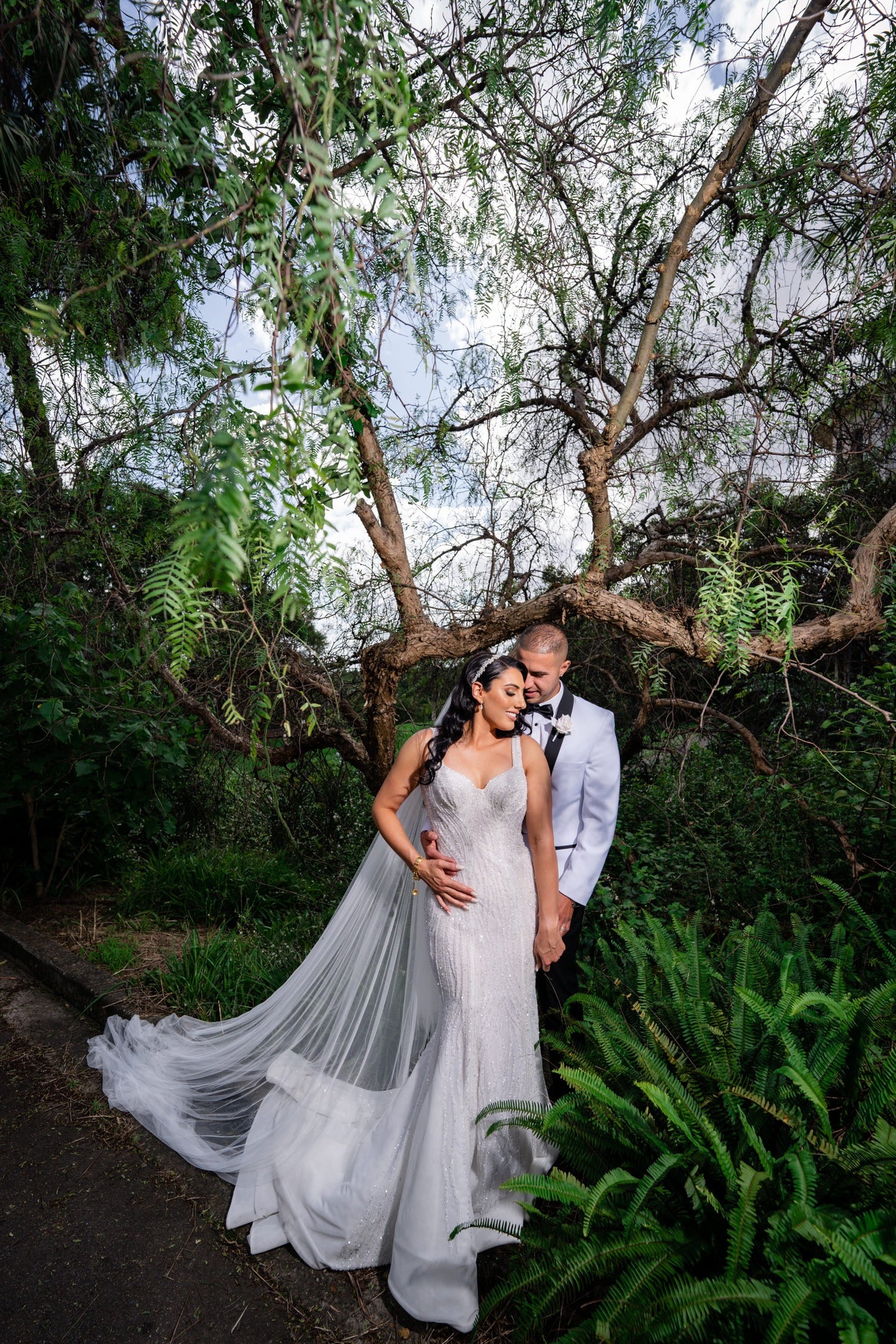 C2024-S812 - sleeveless beaded wedding gown with detachable overskirt