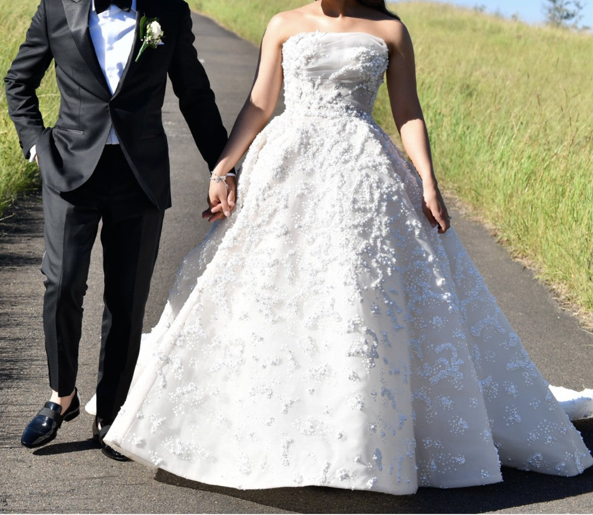 C2024-BG792 - Robe de mariée bustier robe de bal avec traîne cathédrale