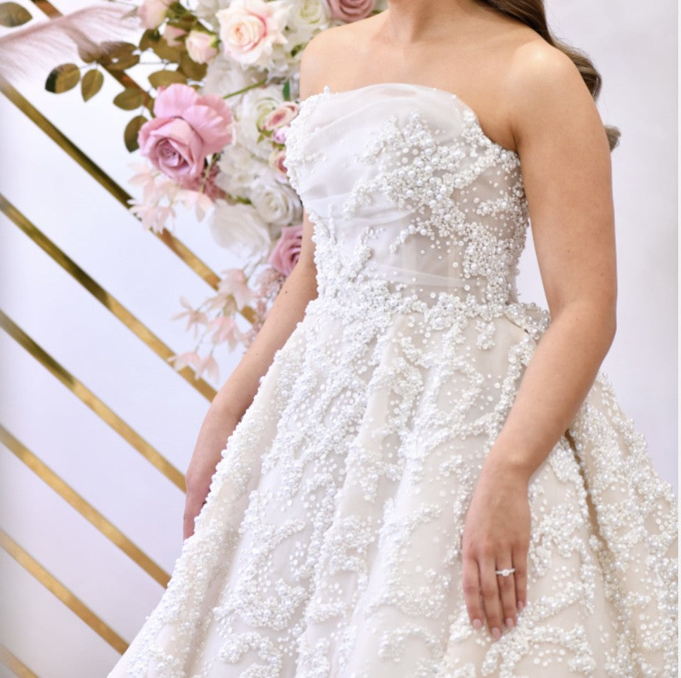 C2024-BG792 - Robe de mariée bustier robe de bal avec traîne cathédrale