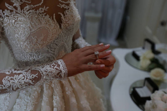C2024-LS66T - traditional long sleeve lace wedding gown with illusion neckline