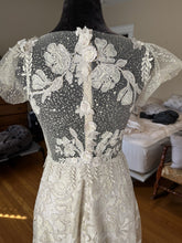 C2024-VE48 - cap sleeve vintage wedding gown with beaded embroidery & lace embellishments
