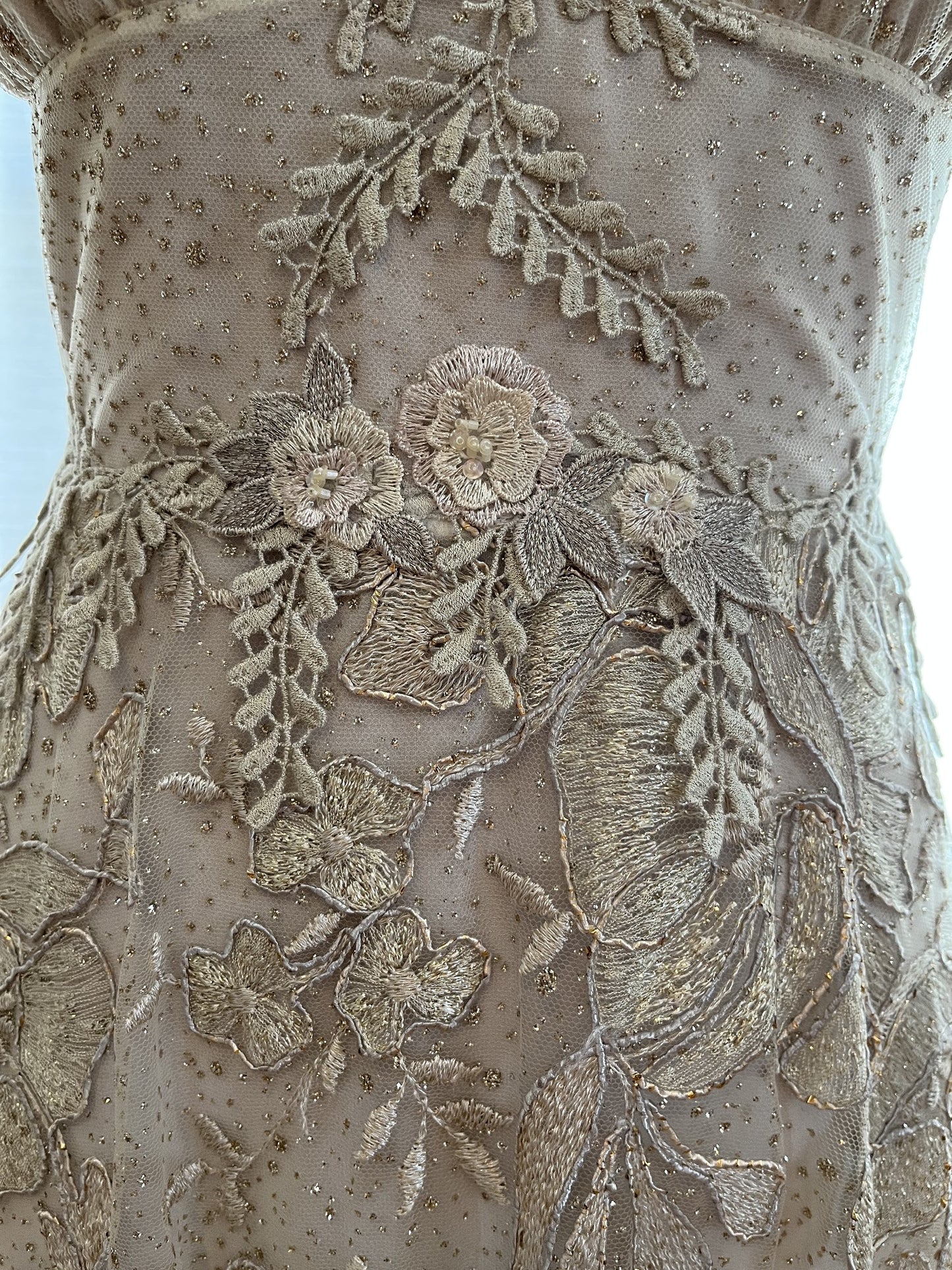 C2024-VE48 - cap sleeve vintage wedding gown with beaded embroidery & lace embellishments