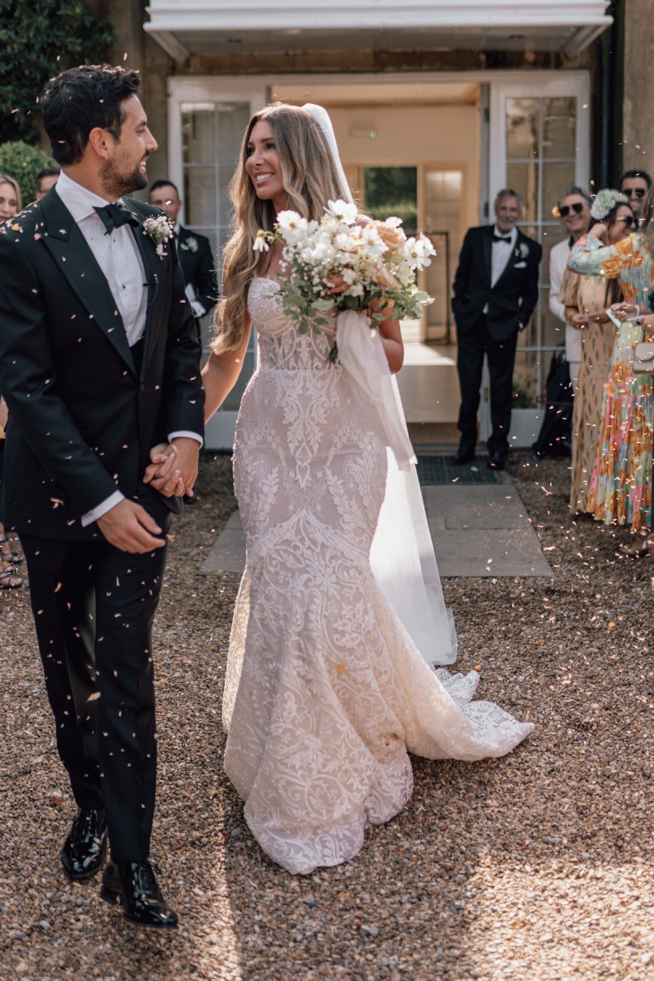 C2024-SSL40 - strapless sweetheart lace wedding gown with beaded embroidery