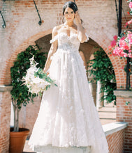 C2024-A23 - strapless a-line wedding gown with off the shoulder arm straps