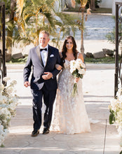C2024-PS441 - plus size a-line wedding gown with shoulder straps and scoop neck bustline