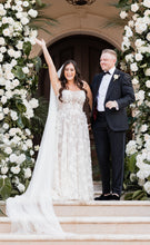 C2024-PS441 - plus size a-line wedding gown with shoulder straps and scoop neck bustline