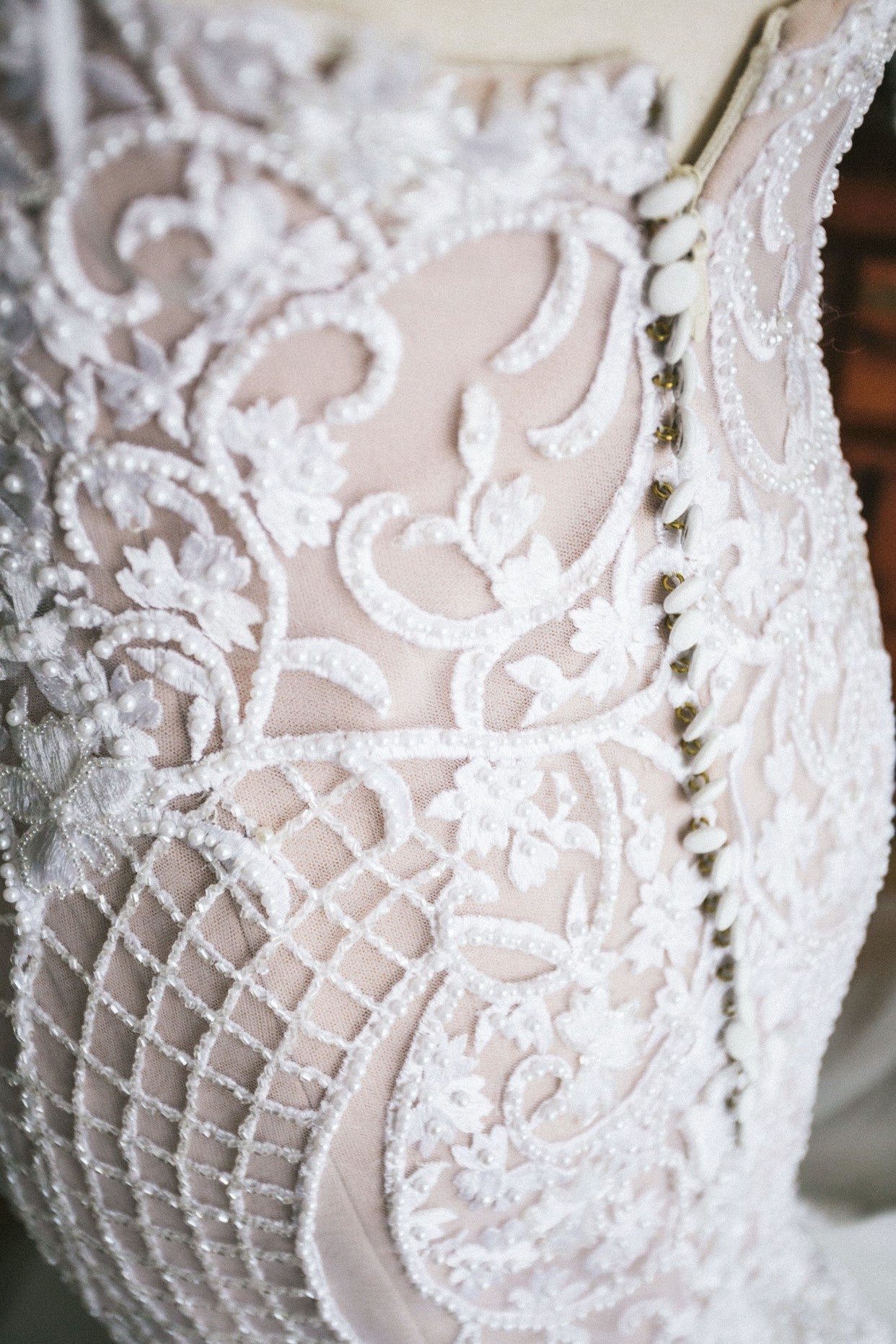 YBW20032 - fit-and-flare embroidered wedding gown with spaghetti straps