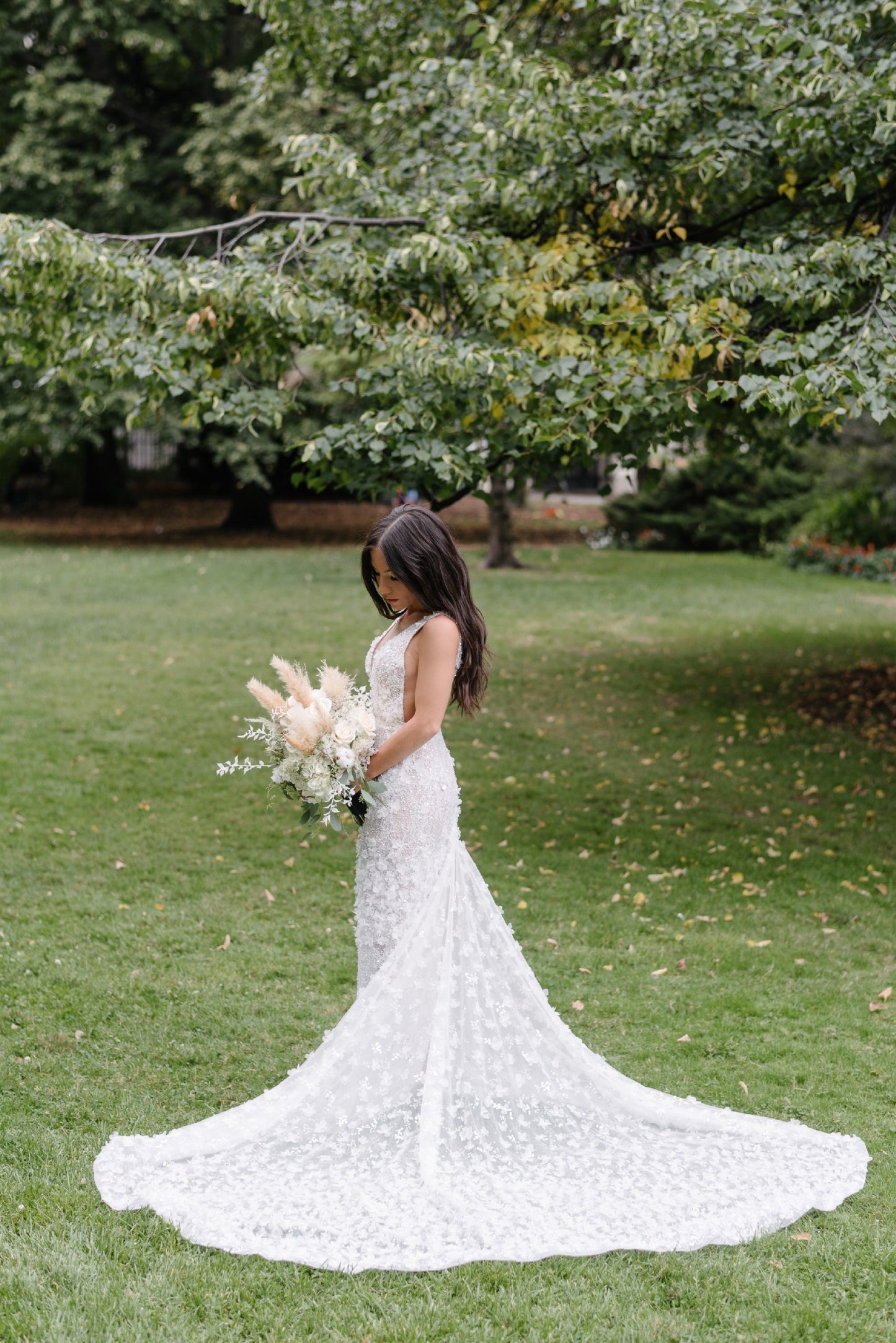 C2024-SF404 - sleeveless v-neck beaded wedding gown with 3D embellishments