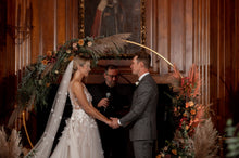 C2024-AS818 - sleeveless a-line wedding gown with illusion v-neckline