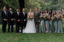 C2024-AS818 - sleeveless a-line wedding gown with illusion v-neckline