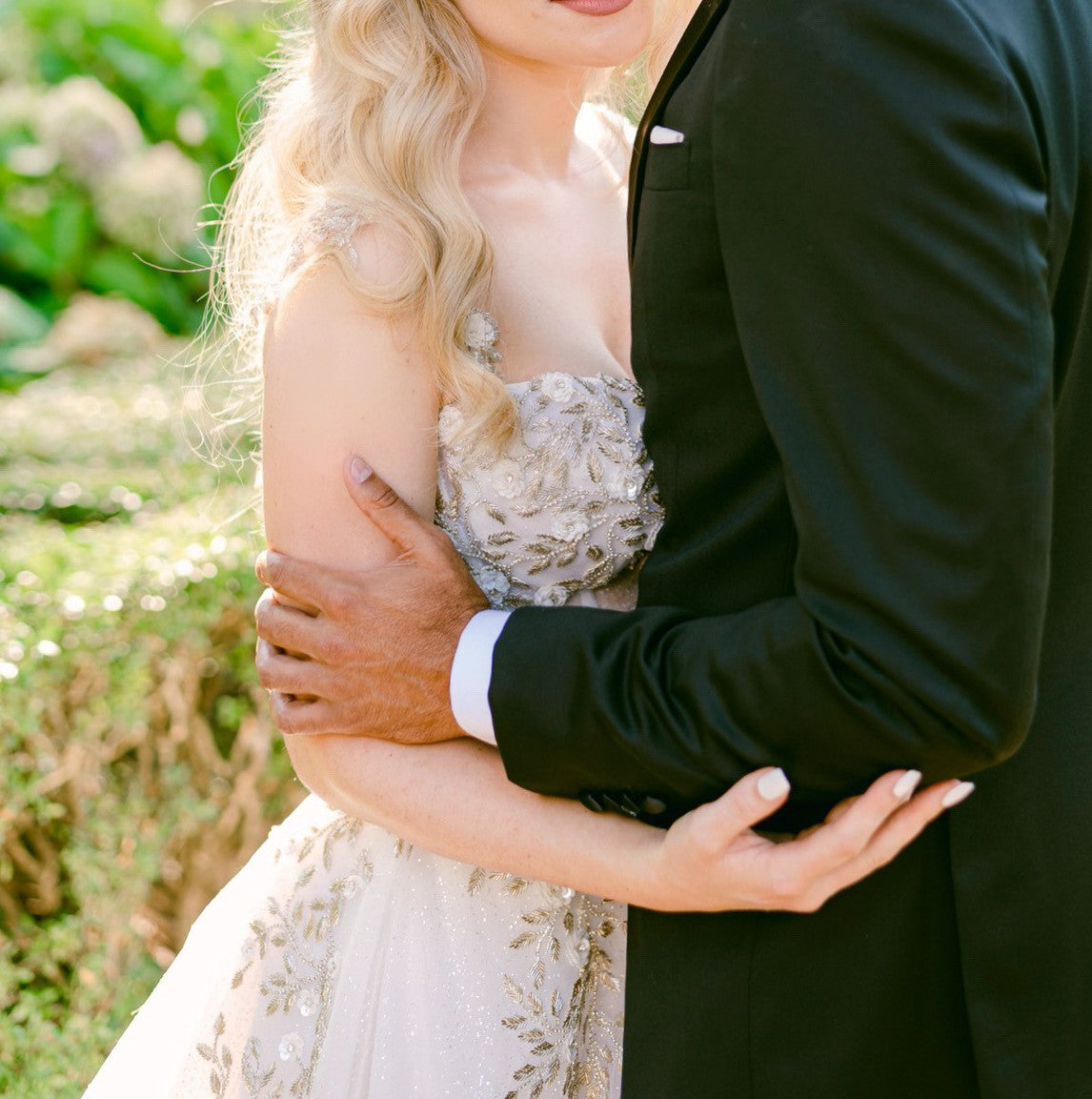 c2024-BGA82 - metallic embroidered a-line wedding ball gown with thin shoulder straps