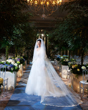 C2024-SNLS - long sleeve a-line wedding gown with beaded embroidery bodice