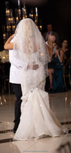 C2024-GL733 - fit-to-flare lace wedding gown with sheer insets