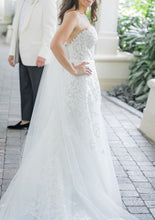 C2024-SA119 - strapless a-line beaded lace wedding gown with chapel train