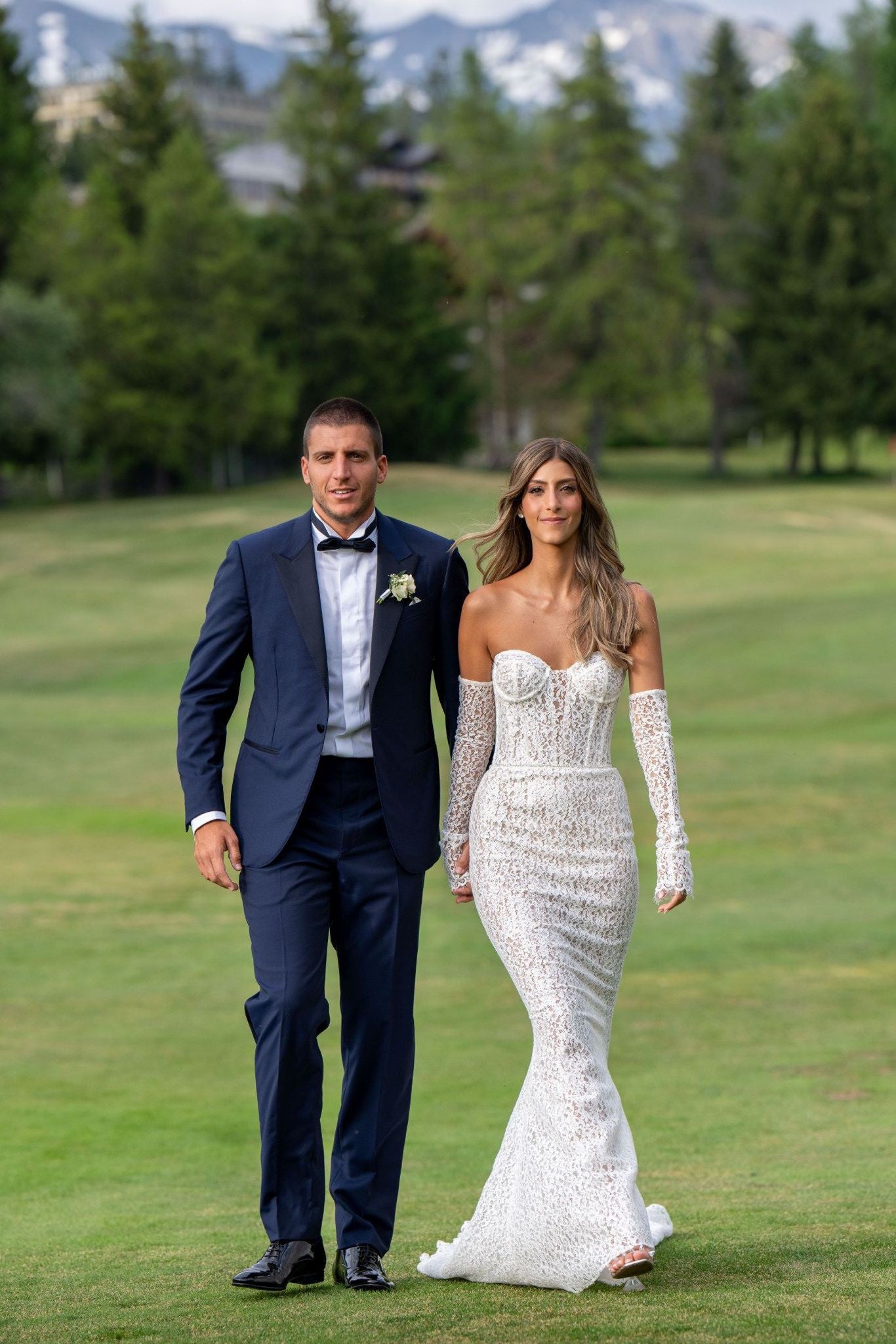 C2024-BP44 - strapless embroidered wedding gown with a corset bodice