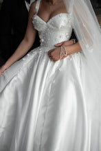 C2024-SK47 - open bust a-line ball gown wedding dress with wide shoulder straps