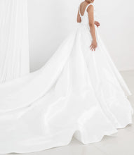 C2024-SK47 - open bust a-line ball gown wedding dress with wide shoulder straps