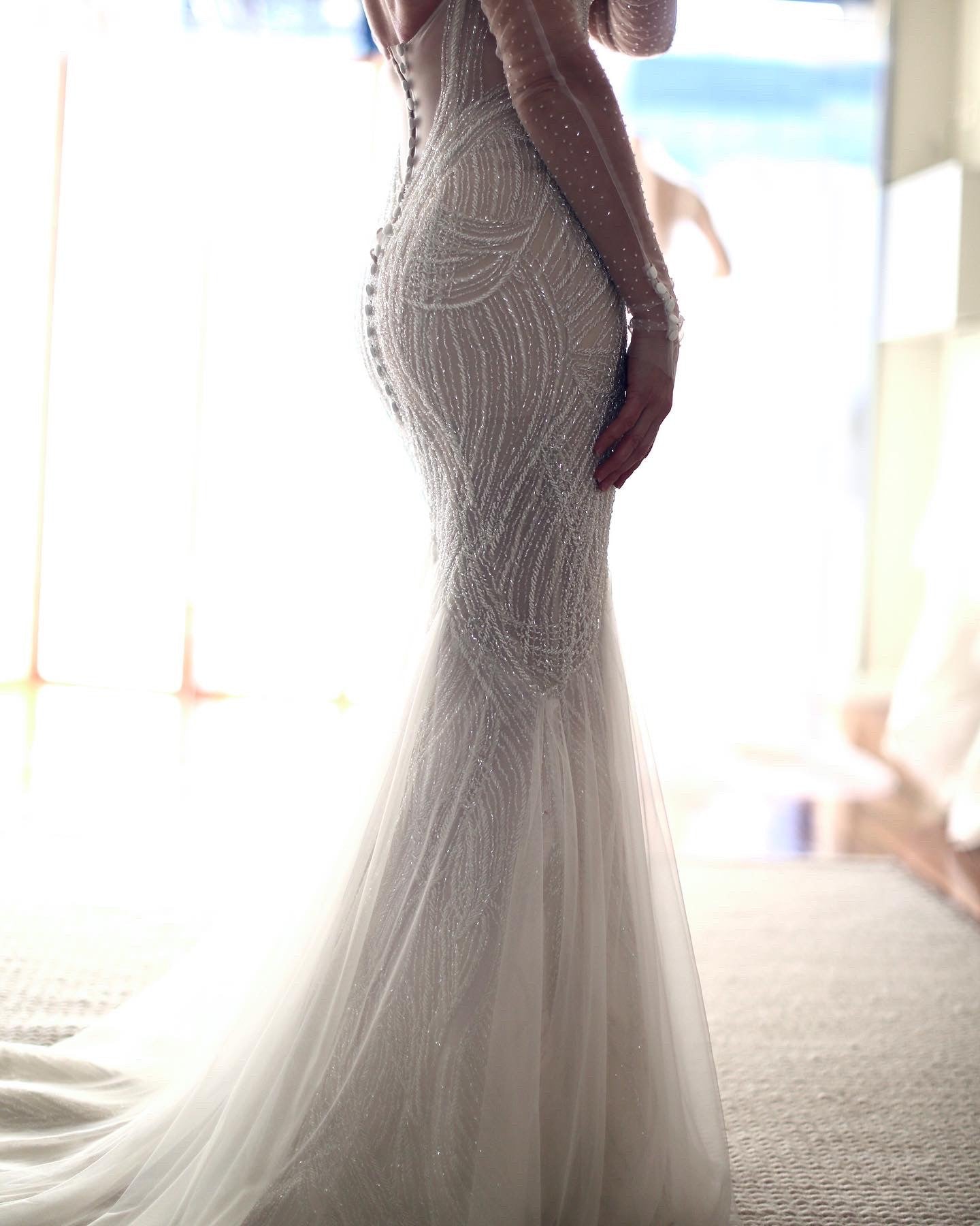 C2024-BS991 - beaded strapless fit-to-flare wedding gown