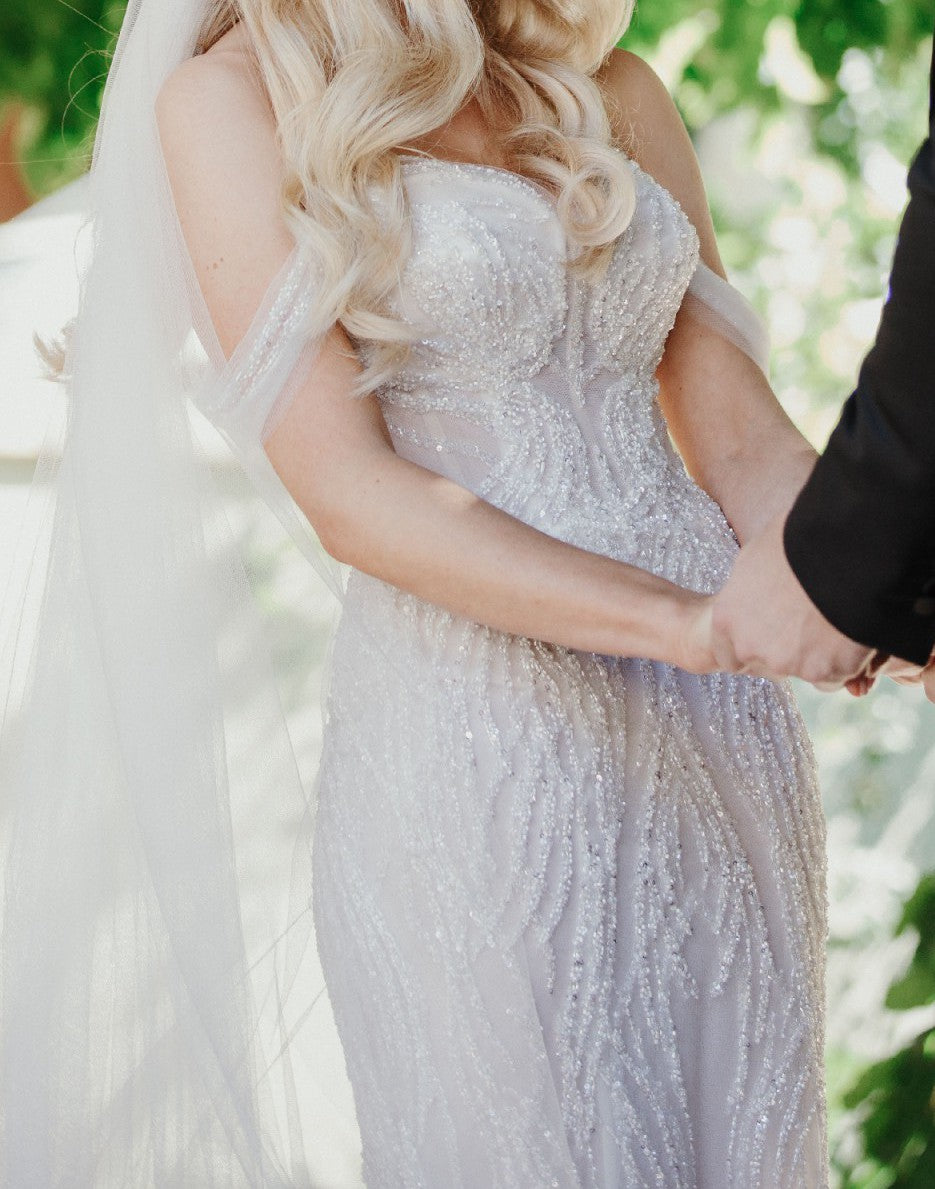 C2024-PC814 - strapless beaded wedding gown inspired