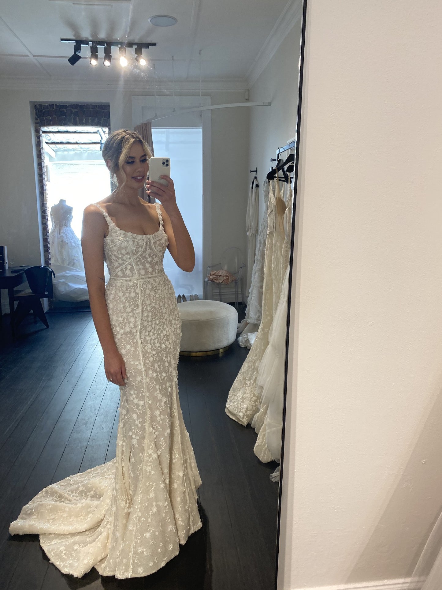 C2024-PC45 - sleeveless scoop neck beaded wedding gown