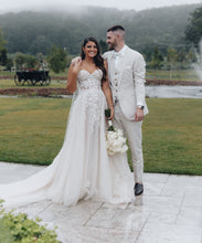 C2024-GLS71 - strapless a-line beaded embroidery wedding gown