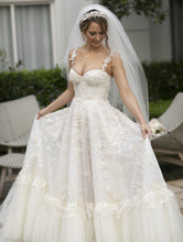C2024-GL90 - embroidered lace embellished a-line wedding gown