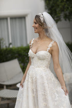 C2024-GL90 - embroidered lace embellished a-line wedding gown
