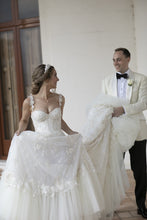 C2024-GL90 - embroidered lace embellished a-line wedding gown