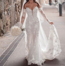 C2024-LDG22 - strapless 3D lace embroidery wedding gown
