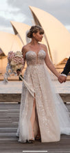 C2024-404 - strapless sequin beaded wedding gown with empire waist