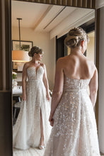 C2024-404 - strapless sequin beaded wedding gown with empire waist