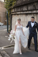 C2024-404 - strapless sequin beaded wedding gown with empire waist