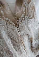 C2024-PC413 - sleeveless v-neck beaded lace wedding gown