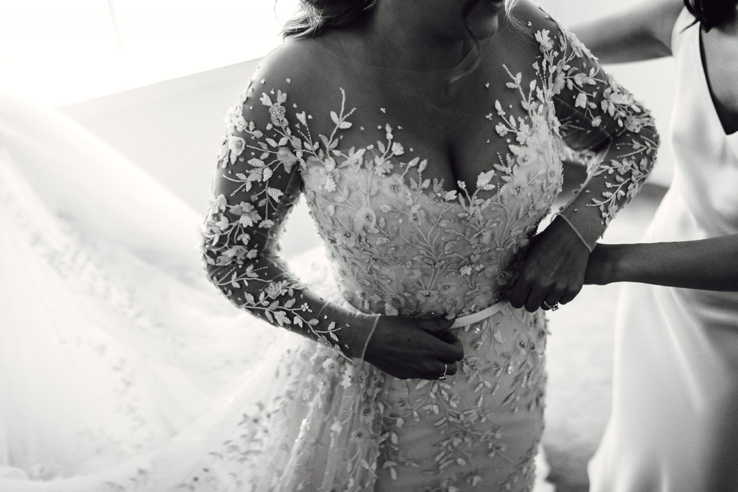 C2024-PS620 - illusion neckline wedding gown