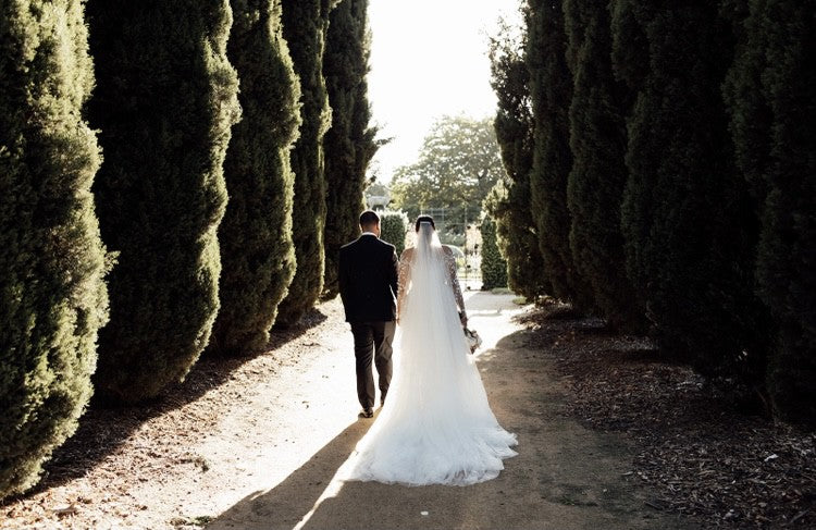 C2024-PS620 - illusion neckline wedding gown