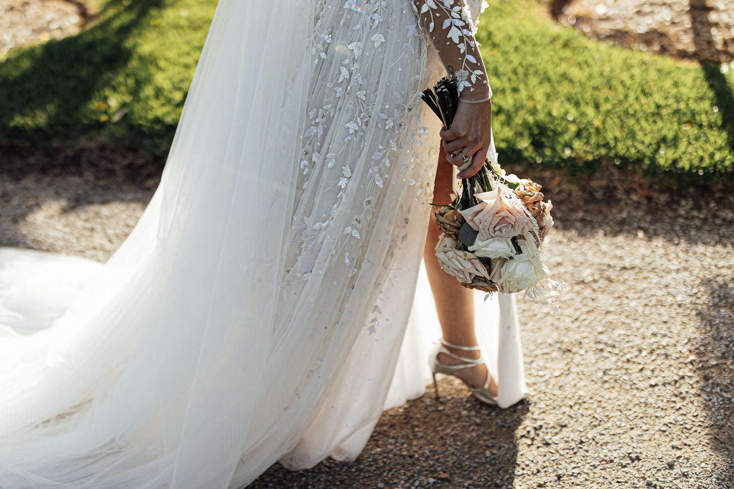 C2024-PS620 - illusion neckline wedding gown