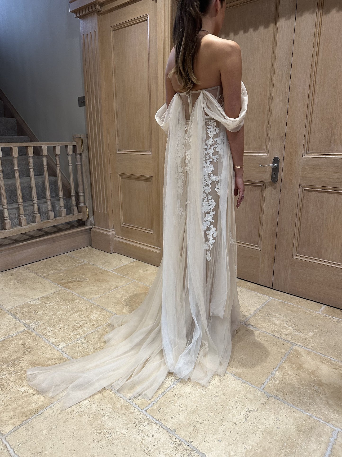 C2021-BPP106 - strapless embroidered wedding gown