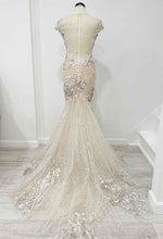 C2024-V88 - Vintage Style fit-to-flare wedding gown