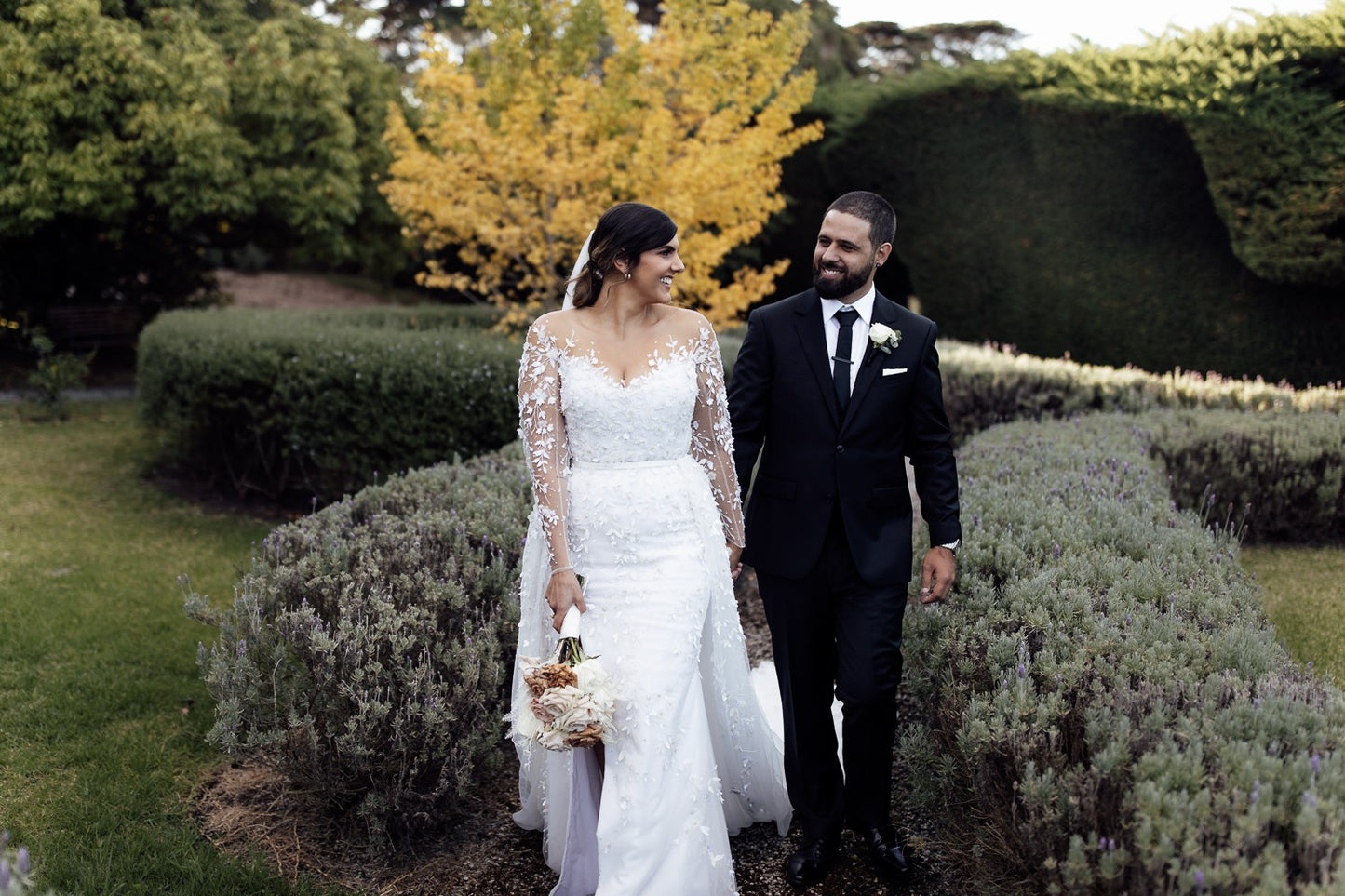 C2025-PS233 - illusion neckline embroidered wedding gown