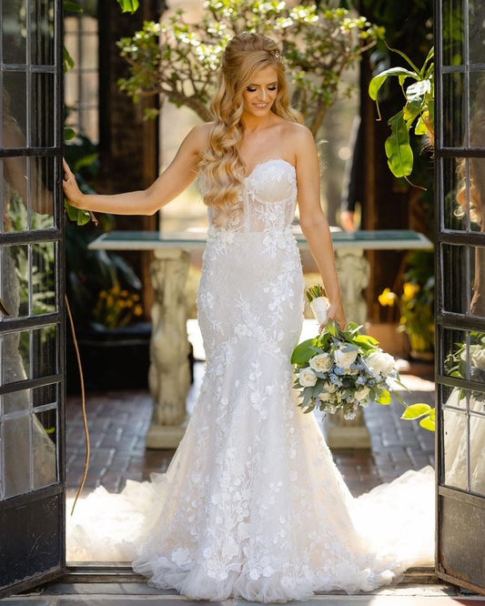 C2025-BB558 - sweetheart fit-to-flare mermaid wedding gown