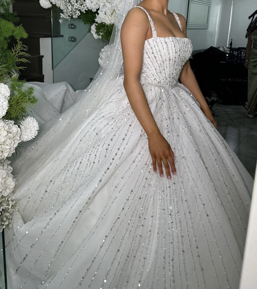 C2025-SB661 - crystal beaded wedding ballgown